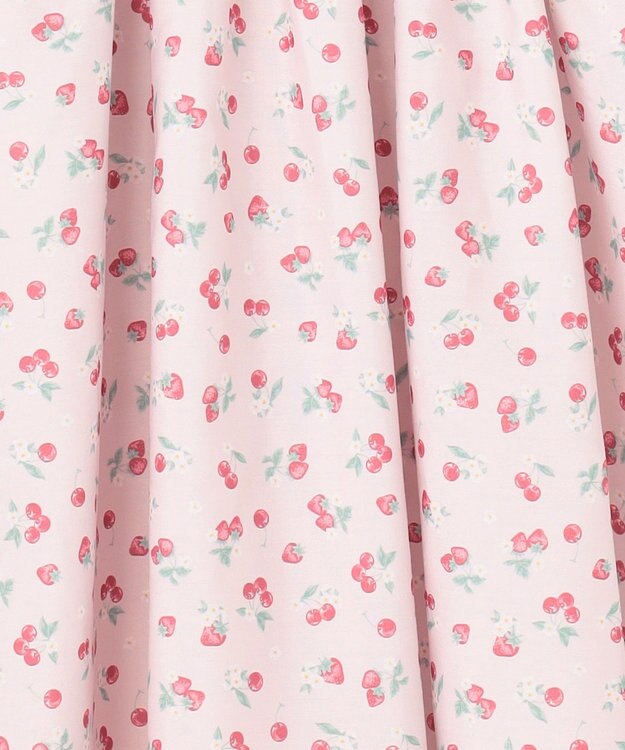 ANY KIDS 【洗濯機可能】オンオフショルダーワンピース ピンク×フルーツ