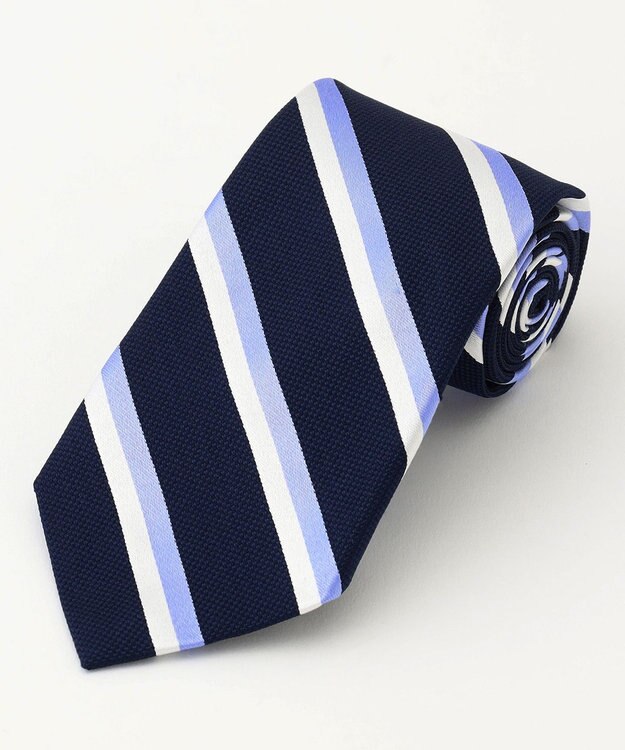 J.PRESS MEN 【定番】ダブルストライプネクタイ ネイビー系1