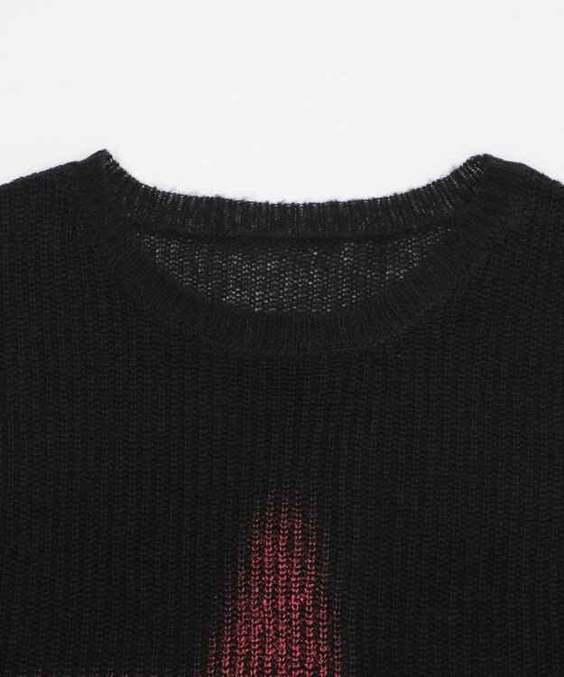 WEGO モヘアタッチスターBIGニット ブラック