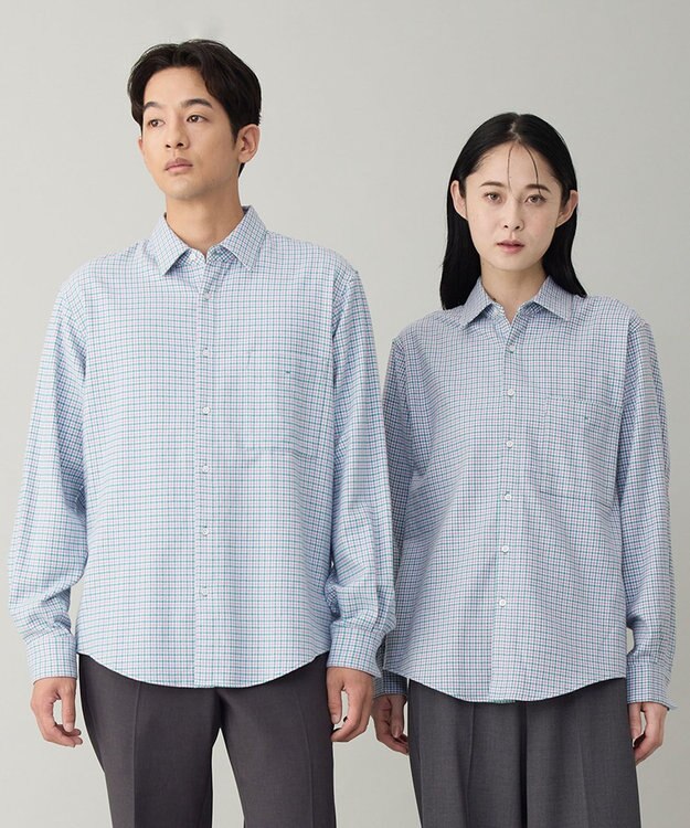 UNFILO MENS 【男女兼用】クリーンチェック ネルシャツ ピンクチェック