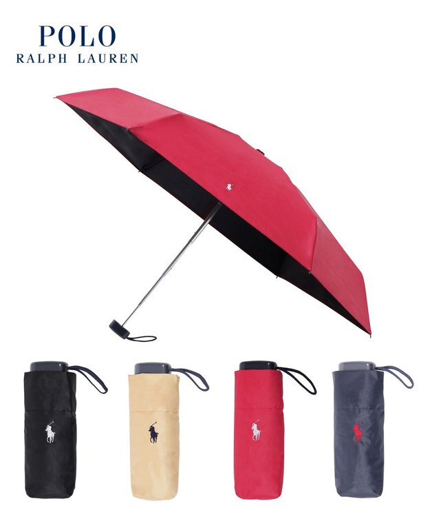 MOONBAT 【WEB限定セット/UV遮蔽率100％】POLO RALPH LAUREN （ポロ ラルフローレン）サコッシュ付き 晴雨兼用 折りたたみ傘 ポロポニー ローズピンク