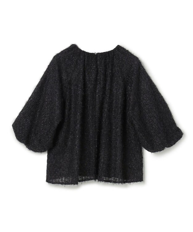 UNFILO エアリーヤーン ギャザーブラウス ネイビー