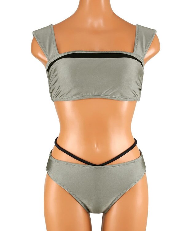 San-ai Resort（三愛水着楽園） シアーパーツバンドゥビキニ　9M 　【San-ai Resort（サンアイリゾート）】 カーキ