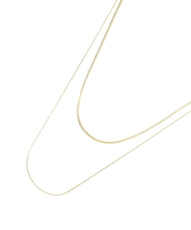YECCA VECCA ステンレス2連チェーンネックレス Gold