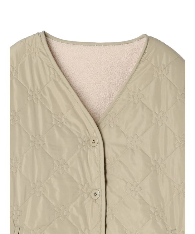 Green Parks ・ＳＵＧＡＲ　ＳＰＯＯＮ　２ｗａｙフラワーキルトブルゾン Light Khaki