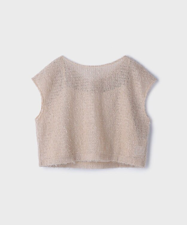 GRACE CONTINENTAL バックフレアチュールトップ ベージュ