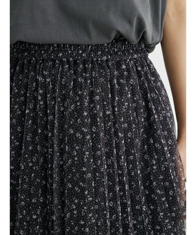 Green Parks Ｂ．チュールｐｔプリーツスカート Black