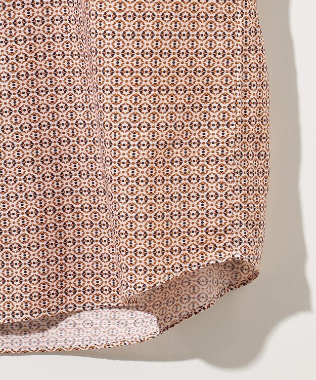 JOSEPH ABBOUD 【キングサイズ・サスティナブル】ジオメットリックパターン シャツ オレンジ系5