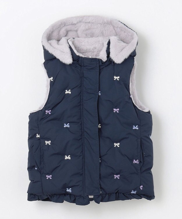 ANY KIDS 中綿リバーシブルベスト ネイビー