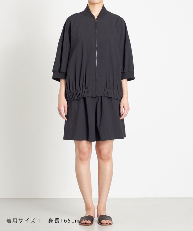 NAVE 【ReNAVE　撥水機能・UVカット・透湿・接触冷感・洗える】ナイロンタスランブルゾン ブラック系