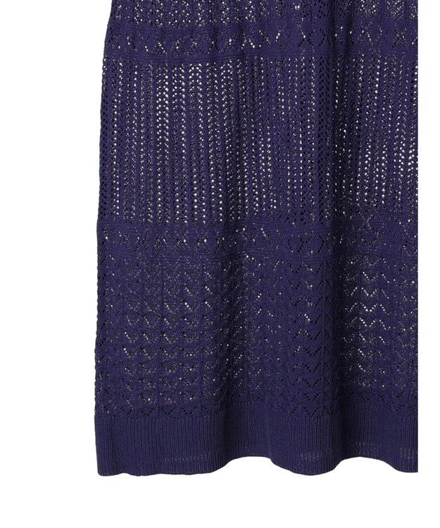 Green Parks すかし柄ロングベスト Blue