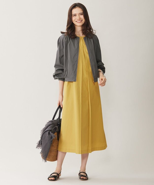 自由区 【WEB限定カラーあり・洗える】タッサーポプリンノースリーブ ワンピース ピスタチオ