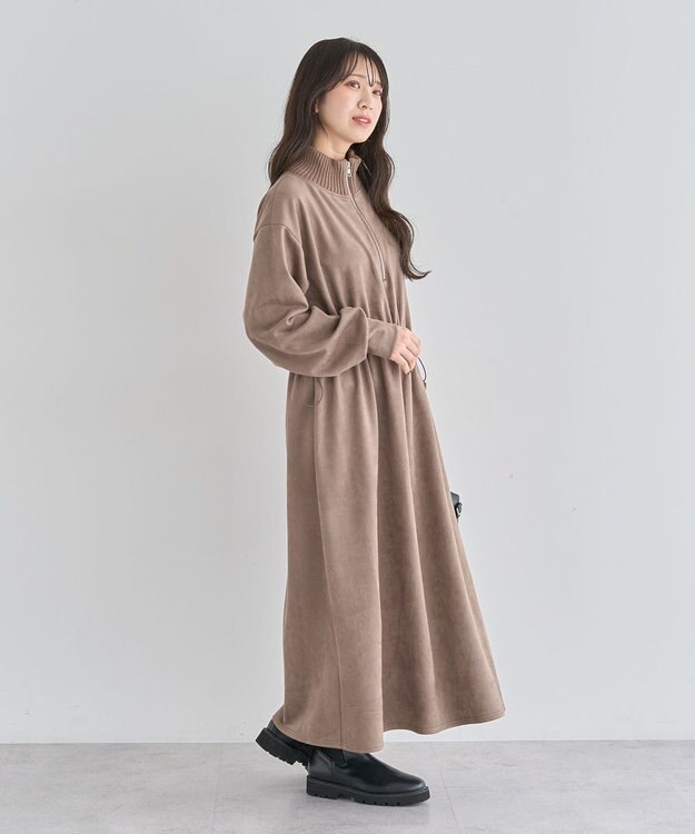 Green Parks ・ＥＬＥＮＣＡＲＥ　ＤＵＥ　スエードポンチワンピース Brown