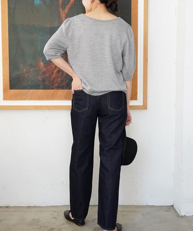 TOQUE 〈大草直子さんアドバイザー〉【天然素材】アルパカシルクニット5分袖 グレー