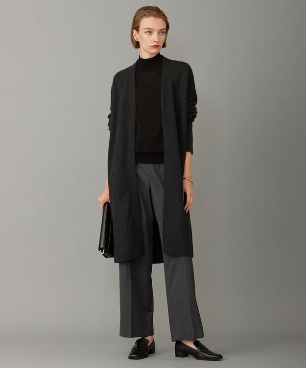 ICB 【洗える】 ウールアセテートハイゲージ ハイネックプルオーバー ブラック系