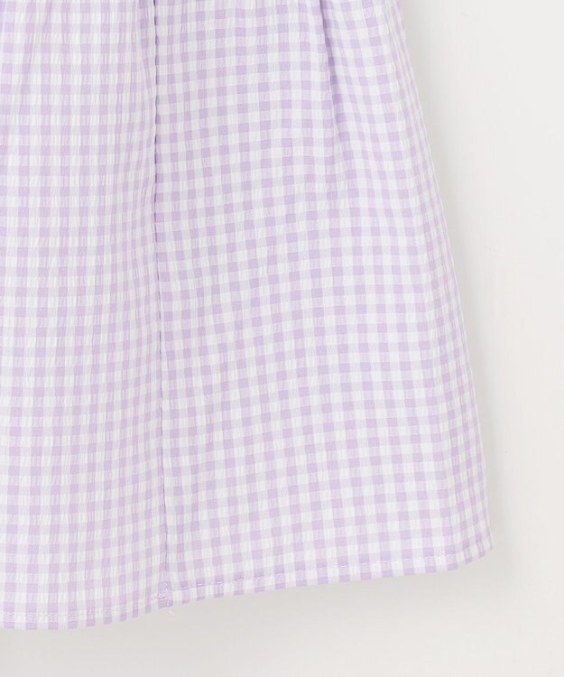 ANY KIDS サッカー ギンガム ワンピース ラべンダー系