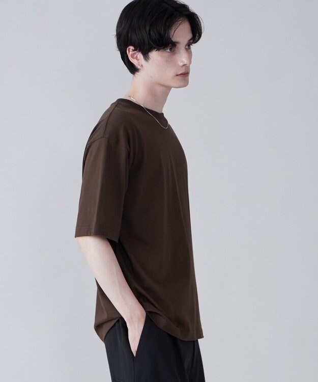 WEGO 【ユニセックス着用ITEM/綿100%/XSSMLサイズ展開】リラックスフィットコットンT ダークブラウン