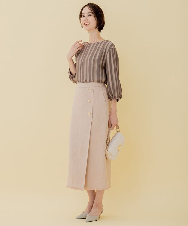 自由区 L 【セット可】ラミーブッチャー ストレートシルエットスカート ピンク系