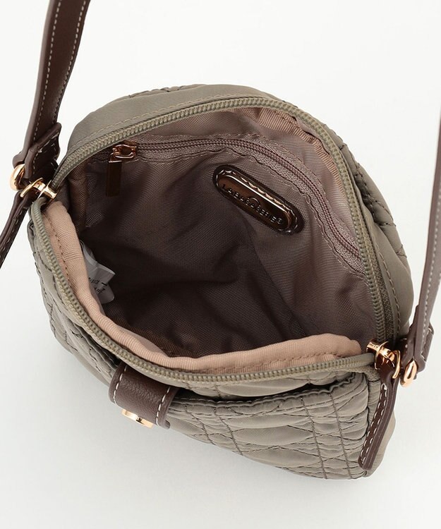 LA BAGAGERIE グリッドキルティングミニショルダー グレージュ