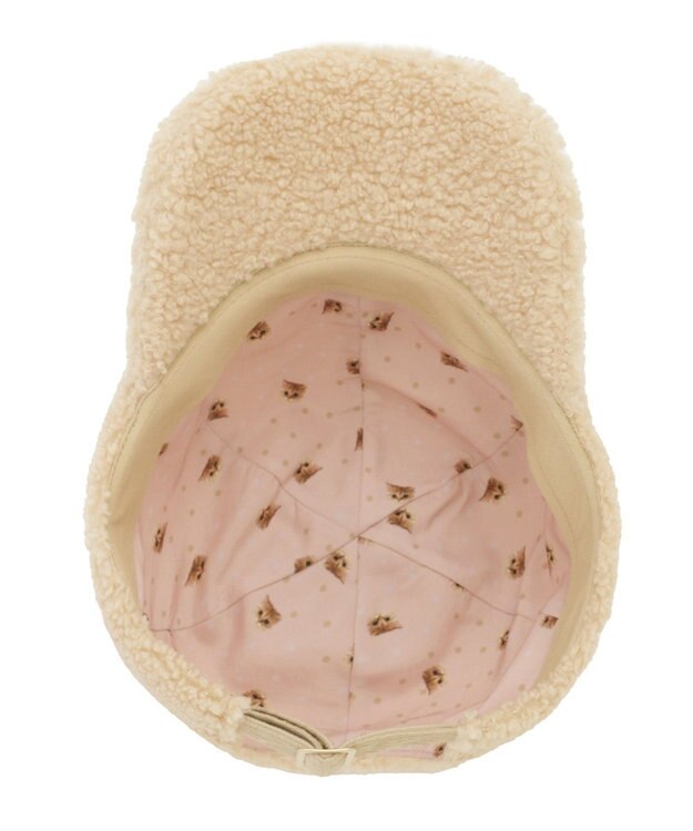 MOONBAT PAUL & JOE ACCESSOIRES ネコワッペン付ボアキャップ ベージュ