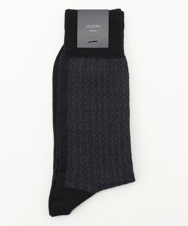 JOSEPH HOMME フォレストダイヤパターン　ソックス ブラック系3