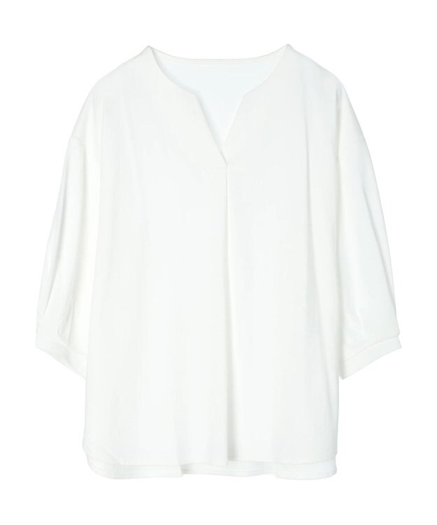 Green Parks ＢＰスキッパー七分袖カットプルオーバー Off White