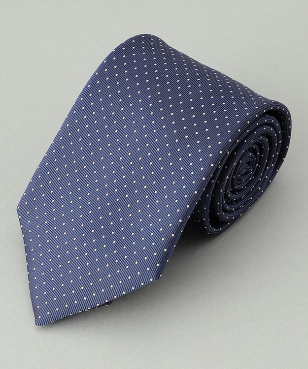 GOTAIRIKU 定番【日本製】シルク ネクタイ_ピンドット ブルー系8