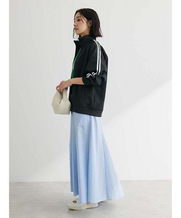 Green Parks ストライプフレアスカート Blue