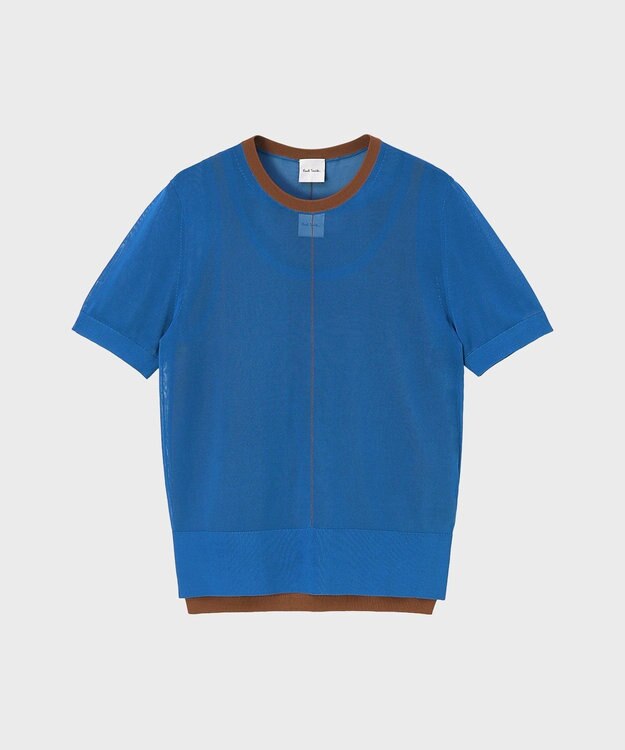 Paul Smith シアーレイヤード 半袖ニット ブルー