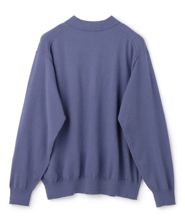 UNFILO MENS ライトウォーム ニットポロ ダスティブルー