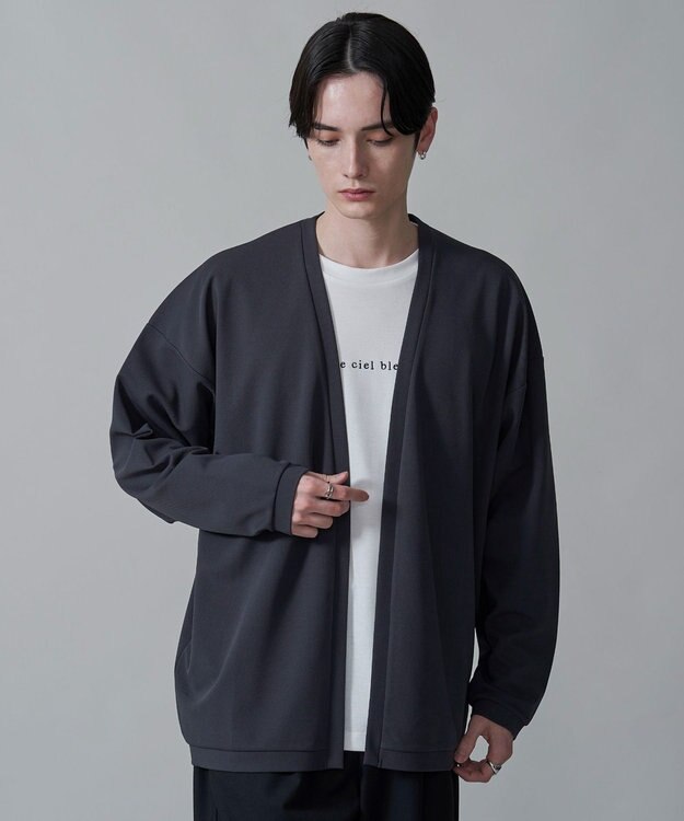 WEGO カルゼアンサンブルカーディガン（LS） ブラック中濃色