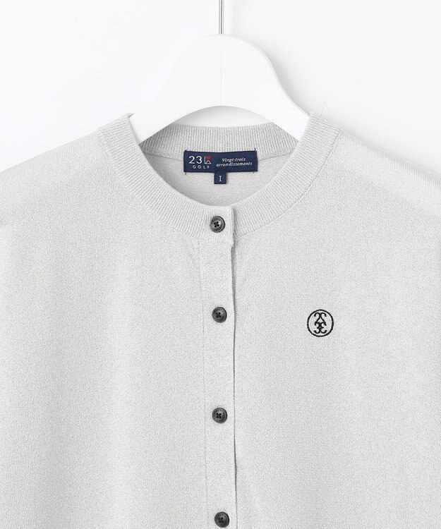 23区GOLF 【WOMEN】シーズン問わず着用可能なラメニットカーディガン ライトグレー系