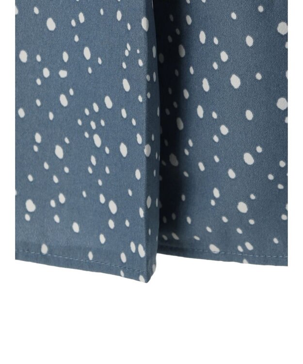 Green Parks 異素材ドットブラウス Blue