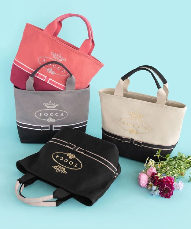 TOCCA 【選べる2種類のデザイン！】【大人百花掲載】MEMORIES of TOCCA CANVASTOTE キャンバストートバッグ ベージュ×ブラック系