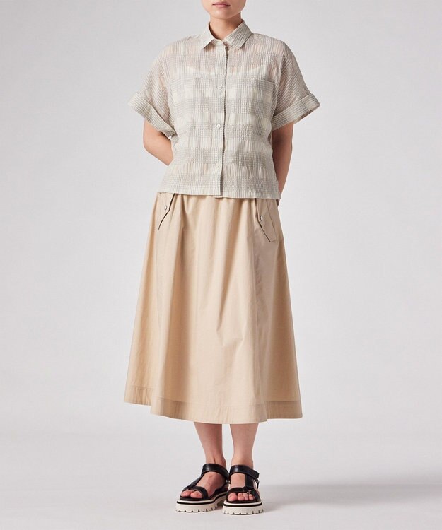 Paul Smith ワッシャーチェック シアー シャツ オフホワイト