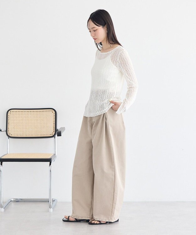 earth music&ecology レースプルオーバー Ivory