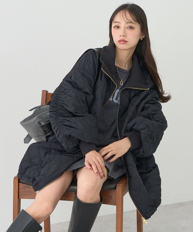 earth music&ecology キルティングバルーンコート Black