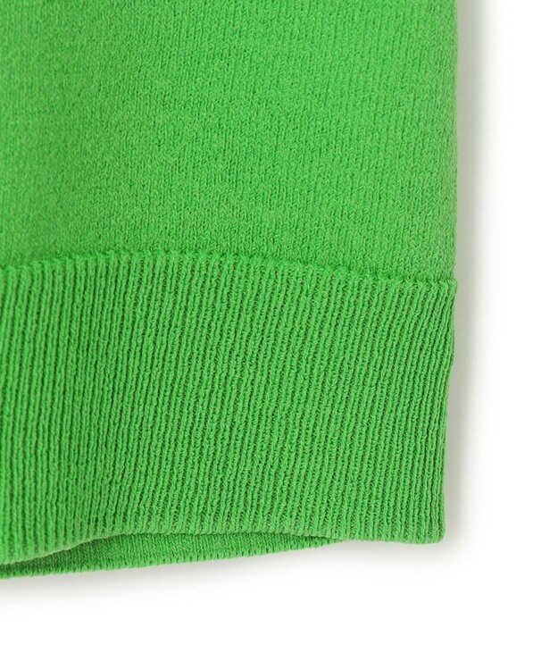 BEIGE， 【洗える】NADIA / レザーポケット付き半袖ニットTシャツ Green