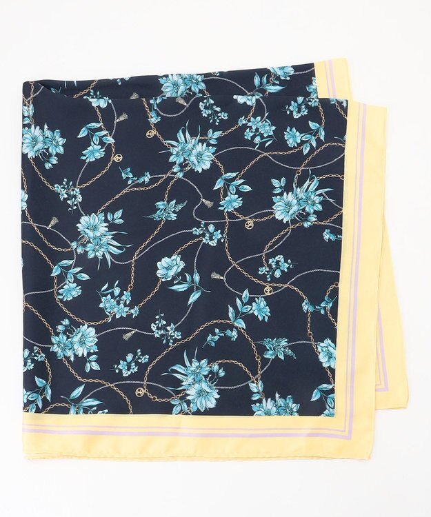 ANY SIS フラワー スカーフ ネイビーベース
