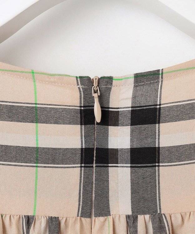 自由区 【カタログ掲載・洗える】シアーブライトチェック ワンピース ベージュ