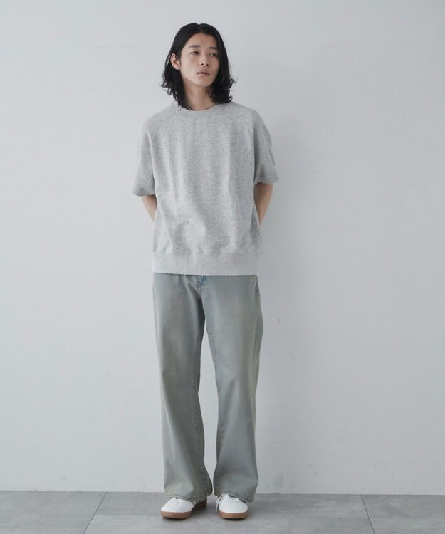 WEGO 【ユニセックス着用ITEM】ハーフスリーブスウェット 杢グレー