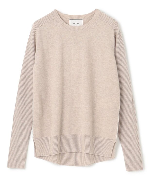 BEIGE， RIGNY / クルーネックニット Taupe× Off Line
