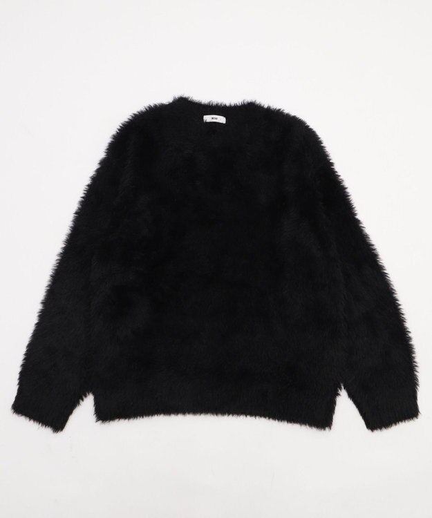 WEGO 【2025秋冬新作/ユニセックス着用ITEM/MLサイズ展開】フェザーニットプルオーバー ブラック