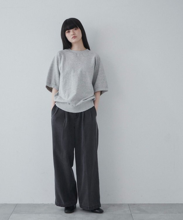 WEGO 【ユニセックス着用ITEM】ハーフスリーブスウェット 杢グレー