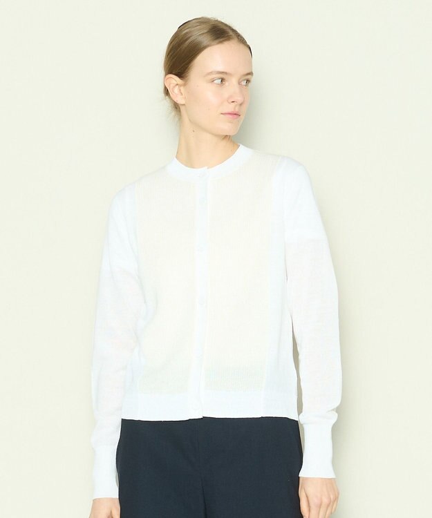 JOSEPH 【洗える】リネンコットン　カーディガン Ivory