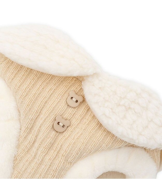 PET PARADISE ペットパラダイス くまちゃん 背開き ジップアップ ベスト 小型 ベージュ