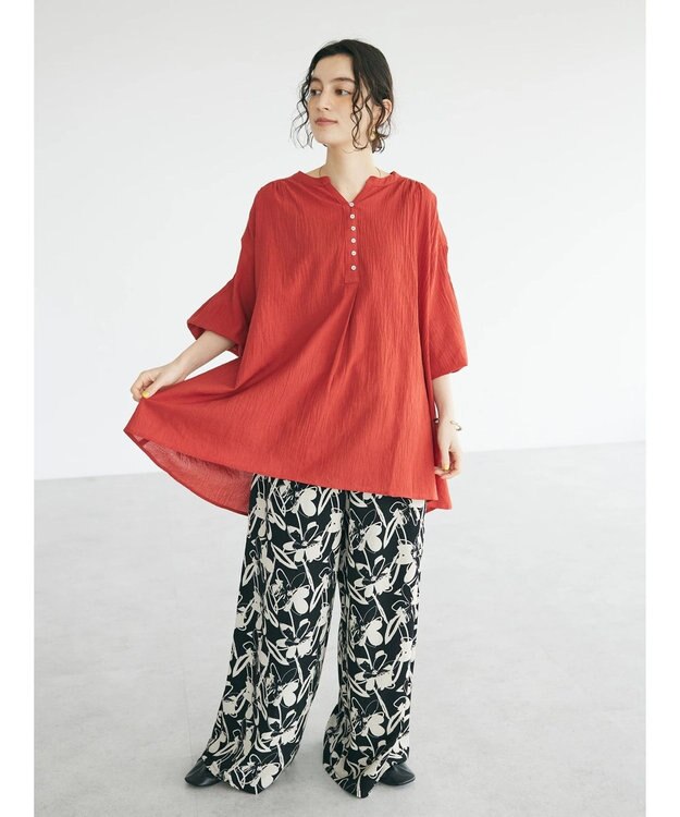 CRAFT STANDARD BOUTIQUE ジョーゼットスキッパーシャツ Red