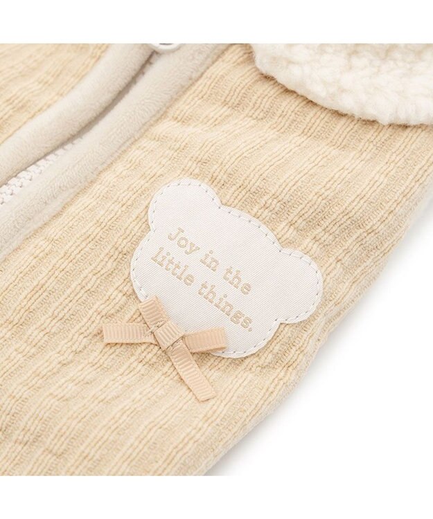 PET PARADISE ペットパラダイス くまちゃん 背開き ジップアップ ベスト 小型 ベージュ