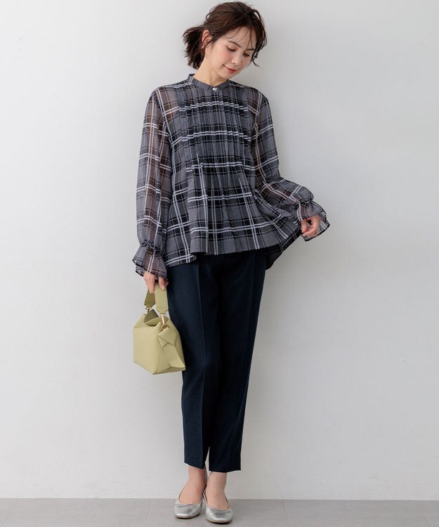 組曲 L 【先行予約】ライトリネンライクテーパード パンツ ネイビー系