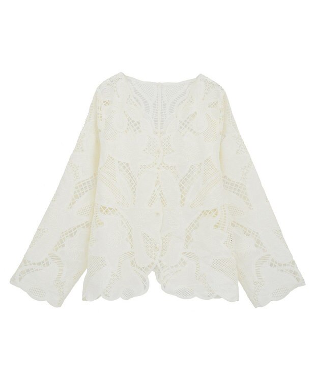 Green Parks ・ＥＬＥＮＣＡＲＥ　ＤＵＥ　レーシーカーディガン Ivory